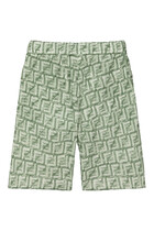 Kids Fringed Logo Bermuda Shorts