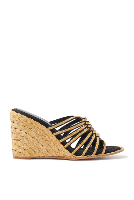 Calie 95 Raffia Wedge Sandals