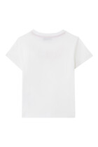 JG SS T-SHIRT W/ BRANDING ON FRONT, BANDS ON HEM:WHITE:4Y:White:12Y