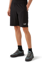 EA7 Logo Cotton Shorts