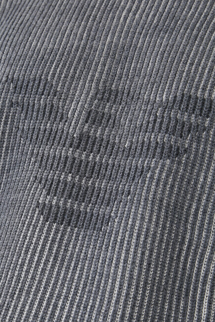 Jacquard Logo Plain-Knit T-Shirt