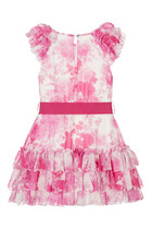 Kids Floral Tiered Chiffon Dress