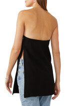 Fluid Drape Squiggly Strapless Top