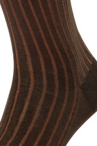 Shadow Ribbed Cotton Socks