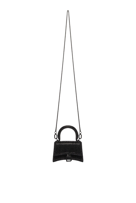 Hourglass Mini Bag With Chain And Rhinestones
