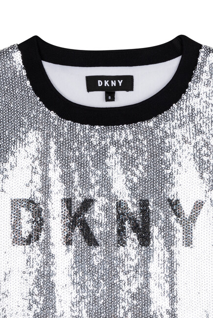Buy DKNY Logo Sequined T-Shirt Dress for Girl