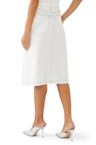 Tumbled Cotton Midi Skirt