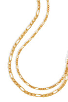 Filia Double Chain Necklace, 18k Gold-Plated Vermeil on Recycled Sterling Silver