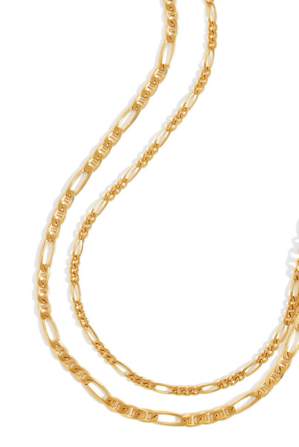 Filia Double Chain Necklace, 18k Gold-Plated Vermeil on Recycled Sterling Silver