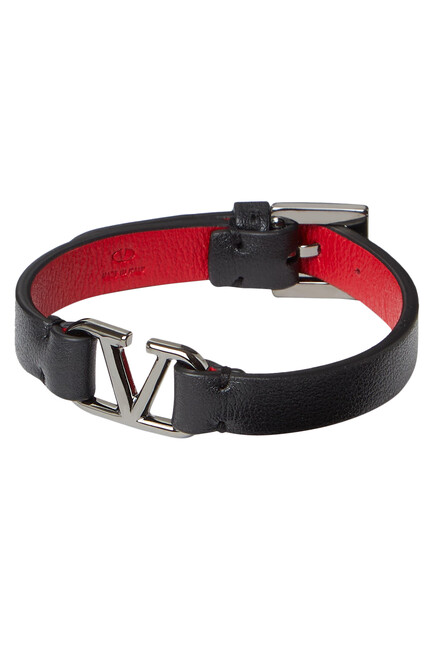   VLogo Leather Bracelet
