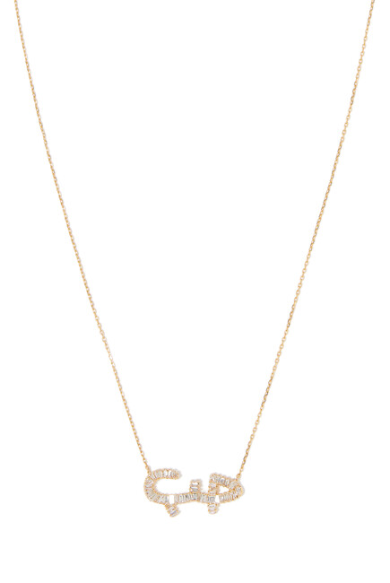 Hobb Large Pendant Necklace, 18k Yellow Gold & Diamonds