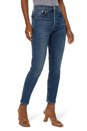 High-Rise Ankle Crop Jeans