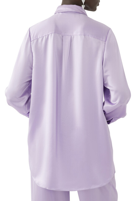 Long-Sleeve Satin Shirt