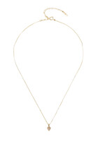 Love Heart Floating Chain Necklace, 14K Yellow Gold & Pearls