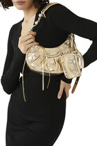 Le Cagole XS Shoulder Bag Metallized With Rhinestones