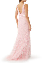 Feather Sleeveless Gown