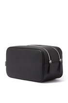 Logo Zip Toiletry Leather Bag