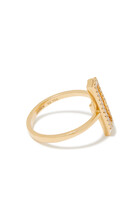 Letter L Silhouette Ring, 18k Yellow Gold with Diamonds