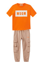 Kids Logo-Print Cargo Track Pants