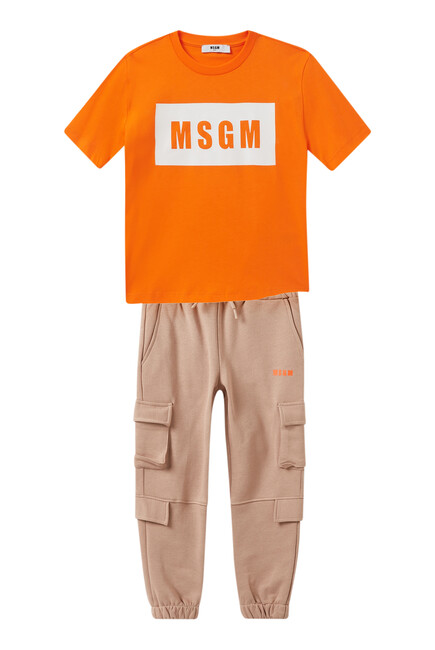 Kids Logo-Print Cargo Track Pants