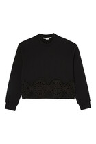 Broderie Anglaise Cotton Jersey Sweatshirt