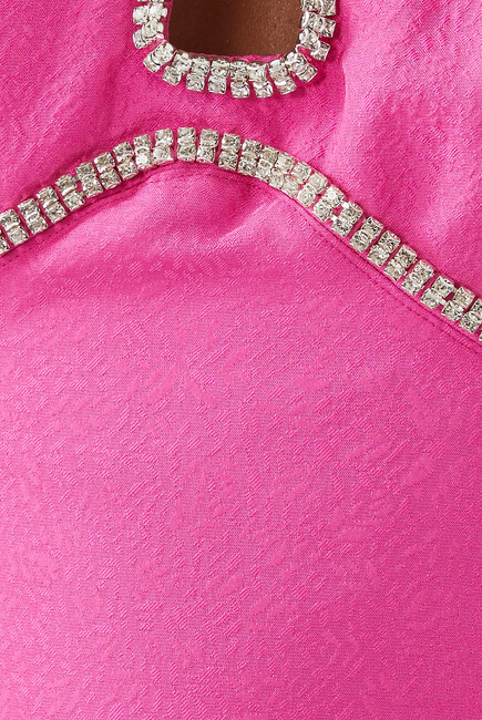 Textured Diamante Embellished Midi Dress