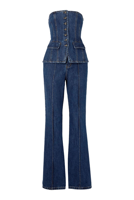 Denim Bandeau Jumpsuit