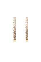 Huggie Earrings, 14k Yellow Gold & Diamonds