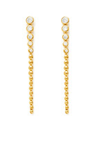 Articulated Beaded Long Drop Earrings, 18k Gold-Plated Recycled Sterling Silver