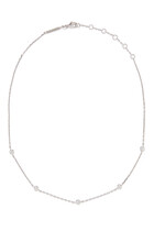 Sparkle Round 5 Diamond Necklace, 18k White Gold with Diamonds