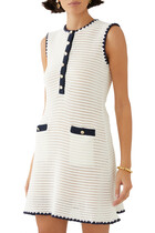 Cream Crochet Contrast Trim Mini Dress