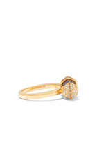 Small Chakra Horizontal Ring. 18k Yellow Gold with Diamonds & Lapis Lazuli