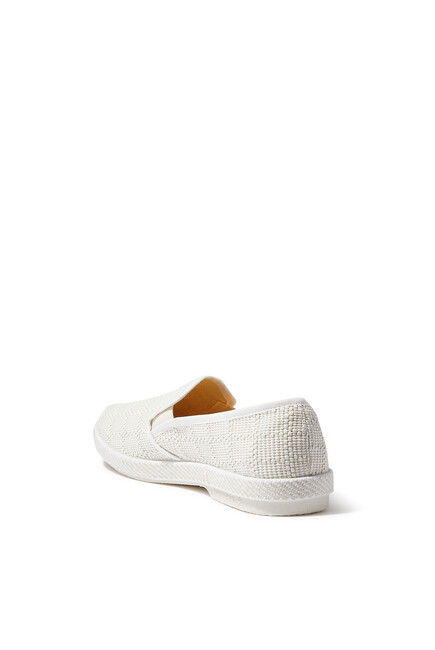 Raffia Ivoire Slip-On Sneakers