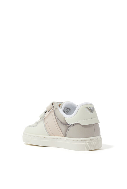 Kids Colorblock Velcro Strap Leather Sneaker