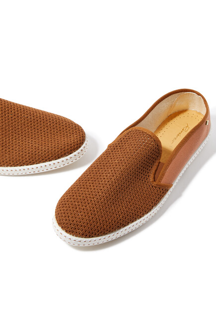 Cotton Canvas & Mesh Slip-Ons