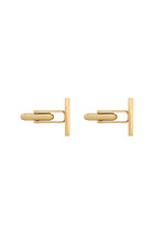 Rectangular Metal Cufflinks, Brass