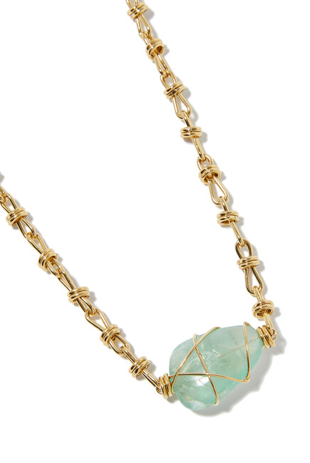 Amarre Long Necklace, Gold-Plated Metal & Crystal