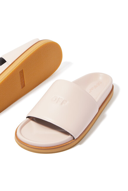 Logo-Stamp Leather Slides