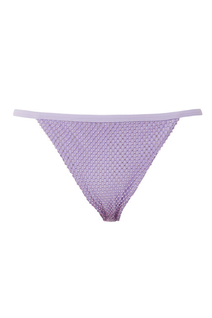 Moxie Crystal Mesh String Bikini Bottom