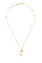 J Initial Pendant Necklace, 18K Gold-Plated Sterling Silver