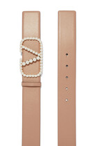 VLogo Signature Pearl Buckle Reversible Belt