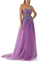 Strapless Sequin-Embellished Tulle Gown