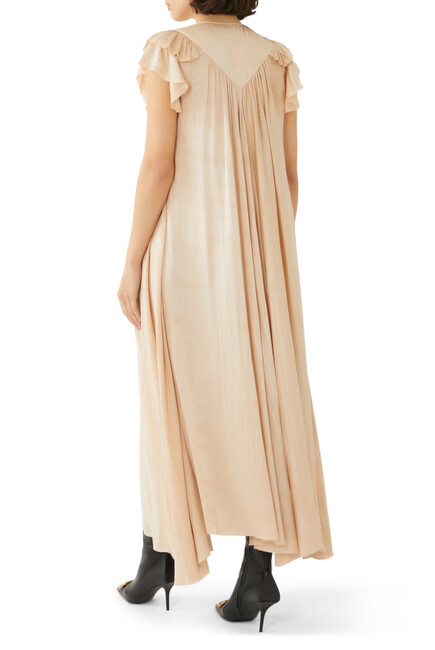 Logo Silk Midi Dress