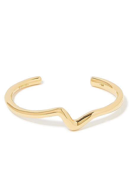 Molten Wave Cuff Bracelet, 18k Recycled Gold Plated on Brass