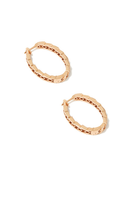 Rebel Hoop Earrings, 18k Rose Gold & Diamonds