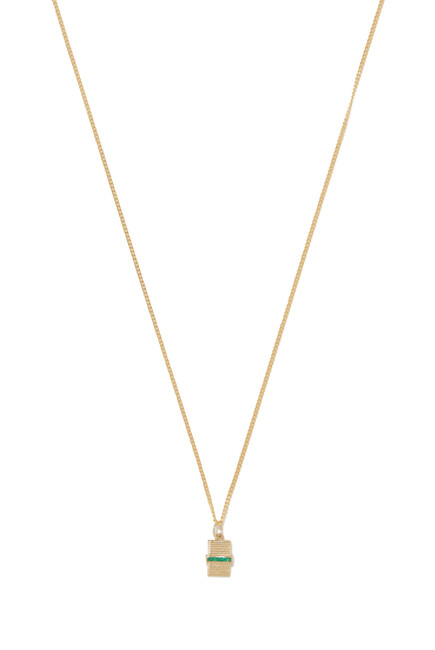 Vault Pendant Necklace, 14k Yellow Gold & Emerald