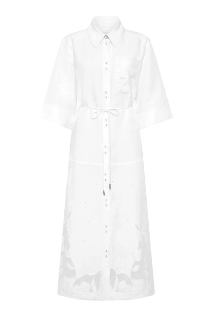 Agua Embroidered Shirt Dress