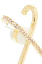 Kriss Kross Stud Earrings, 14K Gold-Plated Brass