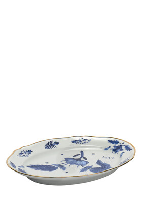 Blue Floral Oval Platter