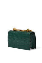 Mini Jewelled Croc-Embossed Satchel